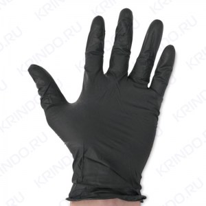 Перчатки витриловые черные размер S 100шт